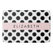 Schwarz-Weiß-Polka-Punkte, Dotter, Ihr Name Badematte (Vorderseite)