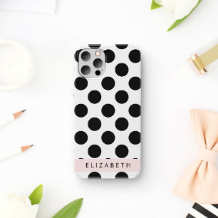 Schwarz-Weiß-Polka-Punkte, Dotter, Ihr Name Case-Mate iPhone Hülle