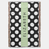 Schwarz-Weiß-Polka-Punkte, Dotter, Ihr Name Decke (Vorderseite Vertikal)