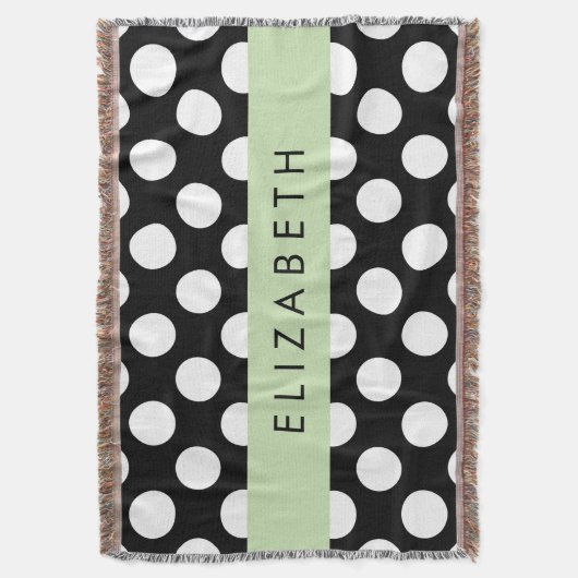 Schwarz-Weiß-Polka-Punkte, Dotter, Ihr Name Decke (Vorderseite Vertikal)