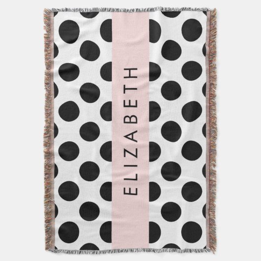 Schwarz-Weiß-Polka-Punkte, Dotter, Ihr Name Decke (Vorderseite Vertikal)