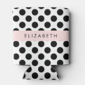 Schwarz-Weiß-Polka-Punkte, Dotter, Ihr Name Dosenkühler (Rückseite)