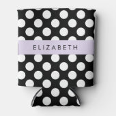 Schwarz-Weiß-Polka-Punkte, Dotter, Ihr Name Dosenkühler (Vorderseite)