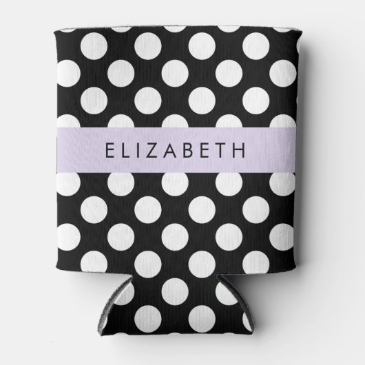 Schwarz-Weiß-Polka-Punkte, Dotter, Ihr Name Dosenkühler (Vorderseite)