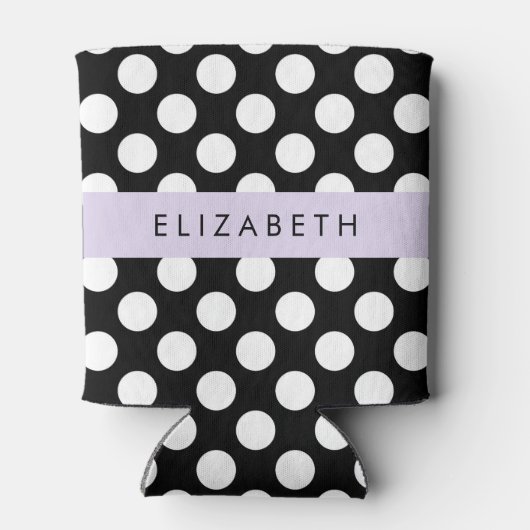 Schwarz-Weiß-Polka-Punkte, Dotter, Ihr Name Dosenkühler (Rückseite)