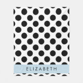 Schwarz-Weiß-Polka-Punkte, Dotter, Ihr Name Fleecedecke (Vorderseite)