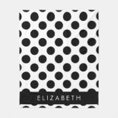 Schwarz-Weiß-Polka-Punkte, Dotter, Ihr Name Fleecedecke (Vorderseite)
