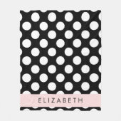 Schwarz-Weiß-Polka-Punkte, Dotter, Ihr Name Fleecedecke (Vorderseite)