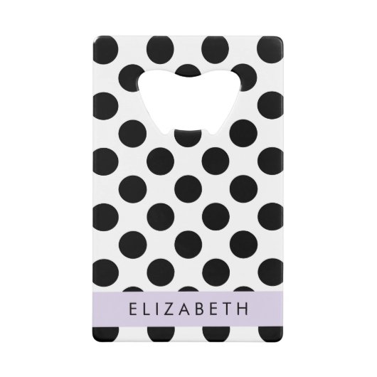 Schwarz-Weiß-Polka-Punkte, Dotter, Ihr Name Geldbeutel Flaschenöffner (Vorderseite)
