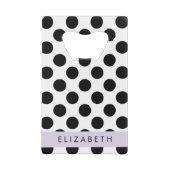 Schwarz-Weiß-Polka-Punkte, Dotter, Ihr Name Geldbeutel Flaschenöffner (Rückseite)