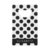 Schwarz-Weiß-Polka-Punkte, Dotter, Ihr Name Geldbeutel Flaschenöffner (Vorderseite)