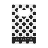 Schwarz-Weiß-Polka-Punkte, Dotter, Ihr Name Geldbeutel Flaschenöffner (Rückseite)
