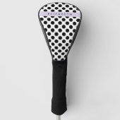 Schwarz-Weiß-Polka-Punkte, Dotter, Ihr Name Golf Headcover (Vorderseite)