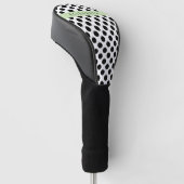 Schwarz-Weiß-Polka-Punkte, Dotter, Ihr Name Golf Headcover (angewinkelt)