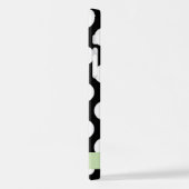 Schwarz-Weiß-Polka-Punkte, Dotter, Ihr Name iPhone Hülle (Linke Seite)