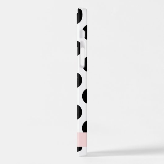 Schwarz-Weiß-Polka-Punkte, Dotter, Ihr Name iPhone Hülle (Linke Seite)