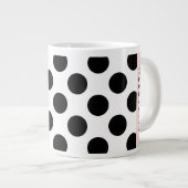 Schwarz-Weiß-Polka-Punkte, Dotter, Ihr Name Jumbo-Tasse (Vorderseite Rechts)