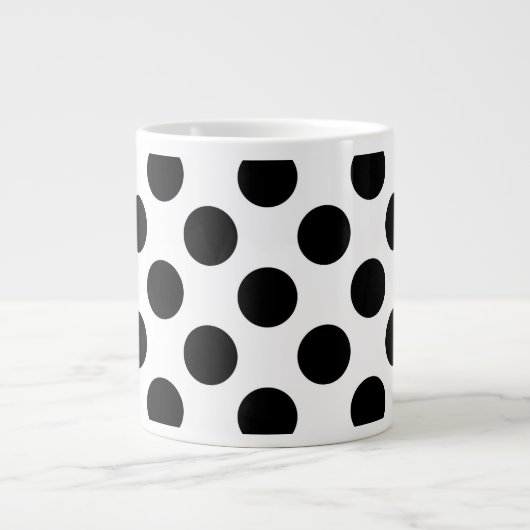 Schwarz-Weiß-Polka-Punkte, Dotter, Ihr Name Jumbo-Tasse (Vorderseite)