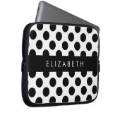 Schwarz-Weiß-Polka-Punkte, Dotter, Ihr Name Laptopschutzhülle (Vorne Rechts)
