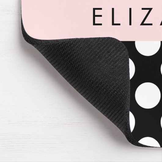 Schwarz-Weiß-Polka-Punkte, Dotter, Ihr Name Mousepad (Ecke)