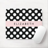 Schwarz-Weiß-Polka-Punkte, Dotter, Ihr Name Mousepad (Mit Mouse)
