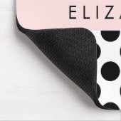 Schwarz-Weiß-Polka-Punkte, Dotter, Ihr Name Mousepad (Ecke)