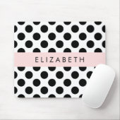 Schwarz-Weiß-Polka-Punkte, Dotter, Ihr Name Mousepad (Mit Mouse)