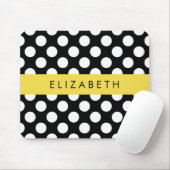 Schwarz-Weiß-Polka-Punkte, Dotter, Ihr Name Mousepad (Mit Mouse)
