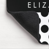 Schwarz-Weiß-Polka-Punkte, Dotter, Ihr Name Mousepad (Ecke)