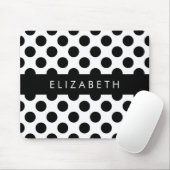 Schwarz-Weiß-Polka-Punkte, Dotter, Ihr Name Mousepad (Mit Mouse)