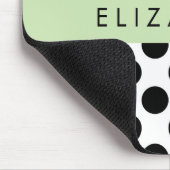 Schwarz-Weiß-Polka-Punkte, Dotter, Ihr Name Mousepad (Ecke)