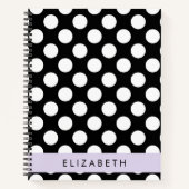Schwarz-Weiß-Polka-Punkte, Dotter, Ihr Name Notizblock (Vorderseite)