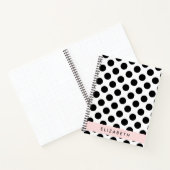 Schwarz-Weiß-Polka-Punkte, Dotter, Ihr Name Notizblock (Innenseite)