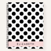 Schwarz-Weiß-Polka-Punkte, Dotter, Ihr Name Notizblock (Vorderseite)