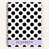 Schwarz-Weiß-Polka-Punkte, Dotter, Ihr Name Notizblock (Vorderseite)