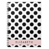 Schwarz-Weiß-Polka-Punkte, Dotter, Ihr Name Notizblock (Vorderseite)
