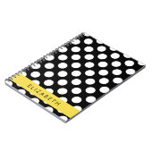 Schwarz-Weiß-Polka-Punkte, Dotter, Ihr Name Notizblock (Linke Seite)