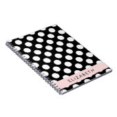 Schwarz-Weiß-Polka-Punkte, Dotter, Ihr Name Notizblock (Rechte Seite)