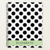 Schwarz-Weiß-Polka-Punkte, Dotter, Ihr Name Planer (Vorderseite)