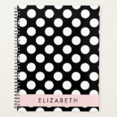 Schwarz-Weiß-Polka-Punkte, Dotter, Ihr Name Planer (Vorderseite)