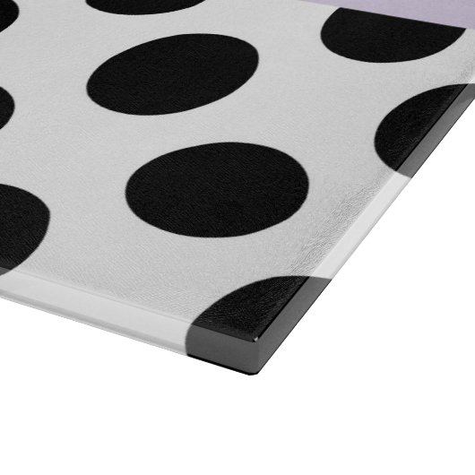 Schwarz-Weiß-Polka-Punkte, Dotter, Ihr Name Schneidebrett (Ecke)