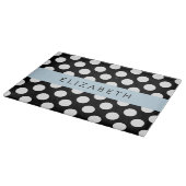 Schwarz-Weiß-Polka-Punkte, Dotter, Ihr Name Schneidebrett (Ecke)