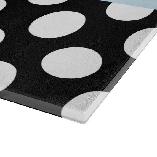 Schwarz-Weiß-Polka-Punkte, Dotter, Ihr Name Schneidebrett (Ecke)