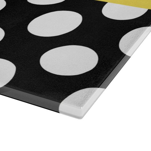 Schwarz-Weiß-Polka-Punkte, Dotter, Ihr Name Schneidebrett (Ecke)