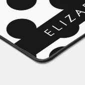 Schwarz-Weiß-Polka-Punkte, Dotter, Ihr Name Schreibtischunterlage (Ecke)