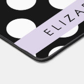 Schwarz-Weiß-Polka-Punkte, Dotter, Ihr Name Schreibtischunterlage (Ecke)