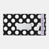 Schwarz-Weiß-Polka-Punkte, Dotter, Ihr Name Schreibtischunterlage (Tastatur & Maus)