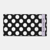 Schwarz-Weiß-Polka-Punkte, Dotter, Ihr Name Schreibtischunterlage (Vorderseite)