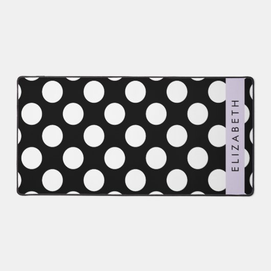 Schwarz-Weiß-Polka-Punkte, Dotter, Ihr Name Schreibtischunterlage (Vorderseite)