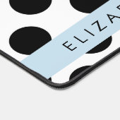 Schwarz-Weiß-Polka-Punkte, Dotter, Ihr Name Schreibtischunterlage (Ecke)